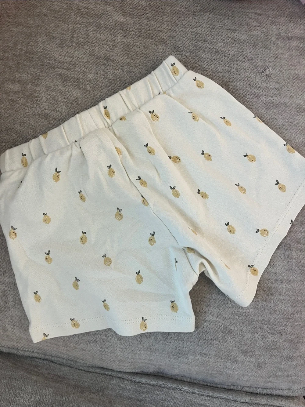 Quincy Mae Boxy Pocket Tee and Short Set - Lemons 4/5Y Organic Cotton